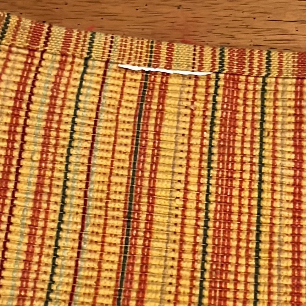 Cotton Place Mats Set of Two Yellow, Green, Orange Stripe